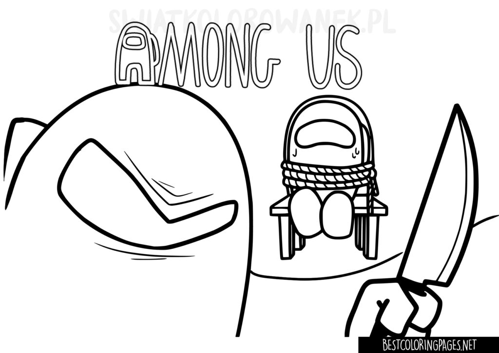 Among Us Colouring Page