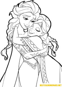 Anna and Elsa Colouring Pages free