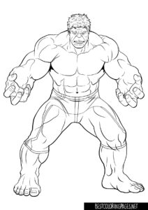 Avengers Hulk free printable coloring page