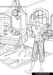 Barbie doll coloring page
