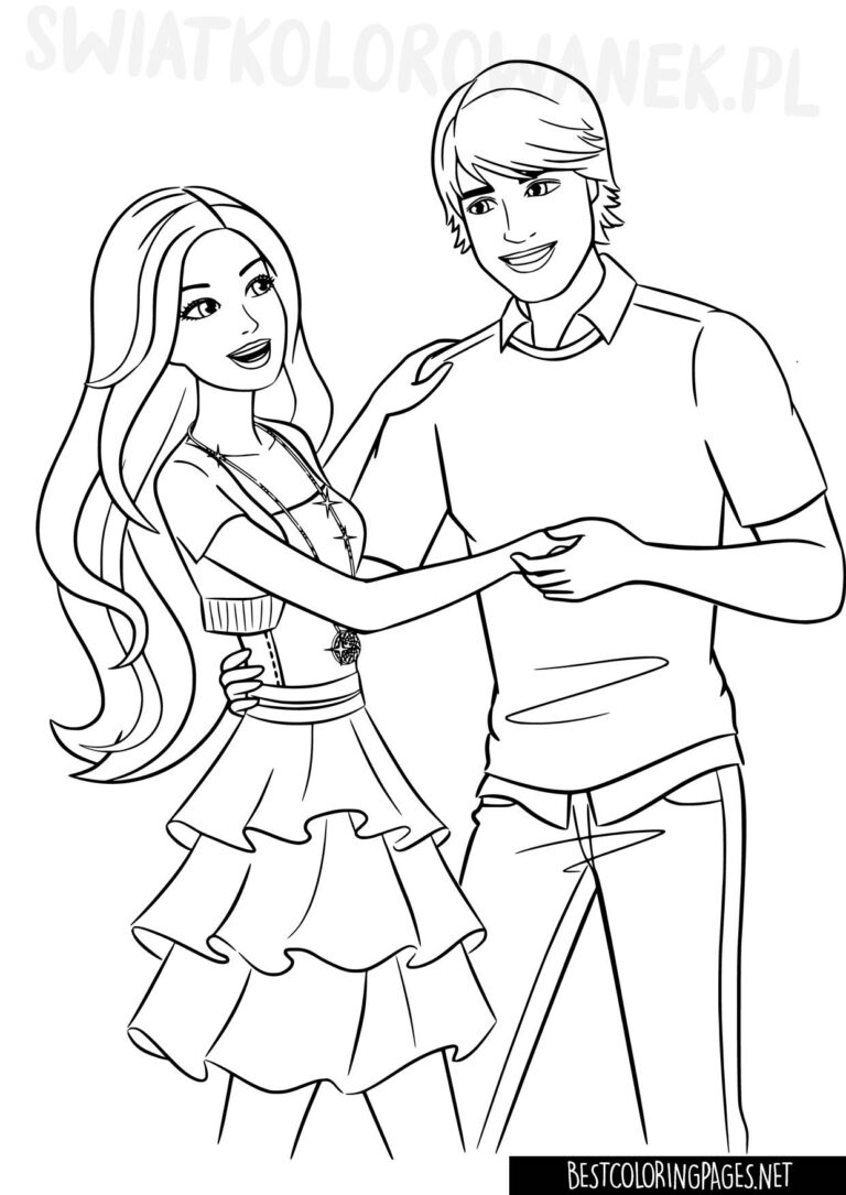 Coloring page Barbie and Ken