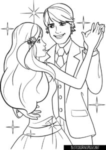 Barbie and Ken Coloring Page