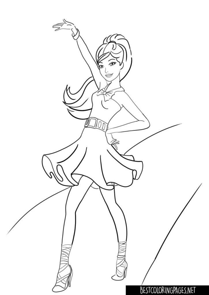 Barbie at party coloring pages