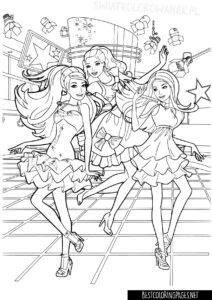 Coloring pages Barbie at party