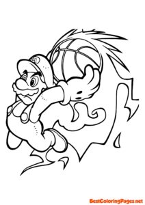 Basketball Mario Coloring Page