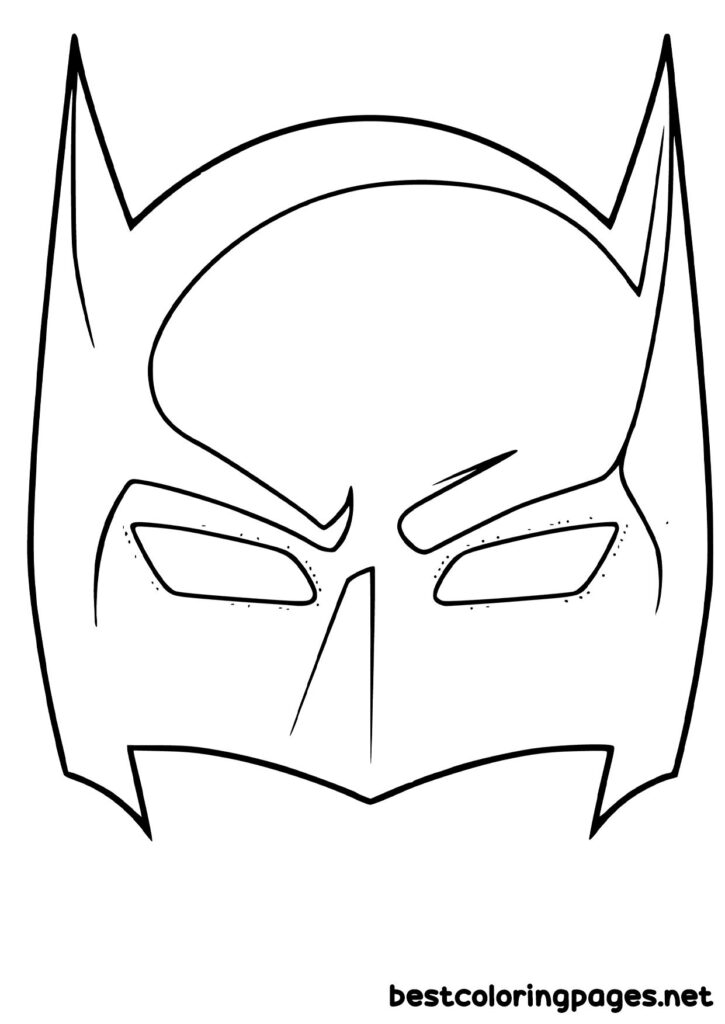 Batman mask coloring page