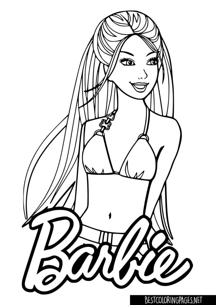 Beautiful Barbie colouring pages