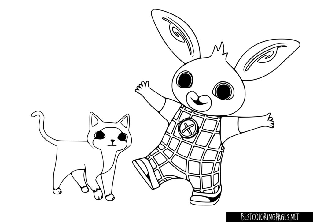 Bing Bunny and Kitten coloring book for kids
