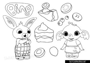 Bing and Sula coloring pages for kids