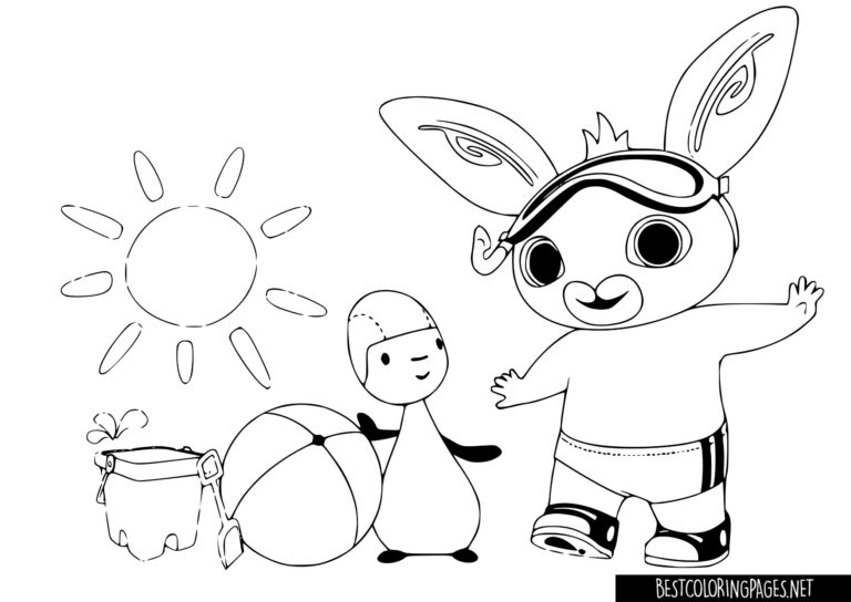 Bing on the beach coloring sheet - Free printable coloring pages