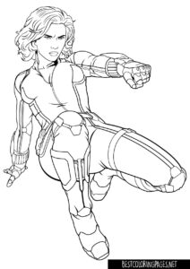 Black Widow Avengers coloring page