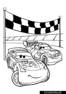 Cars Finish Race Coloring Pages