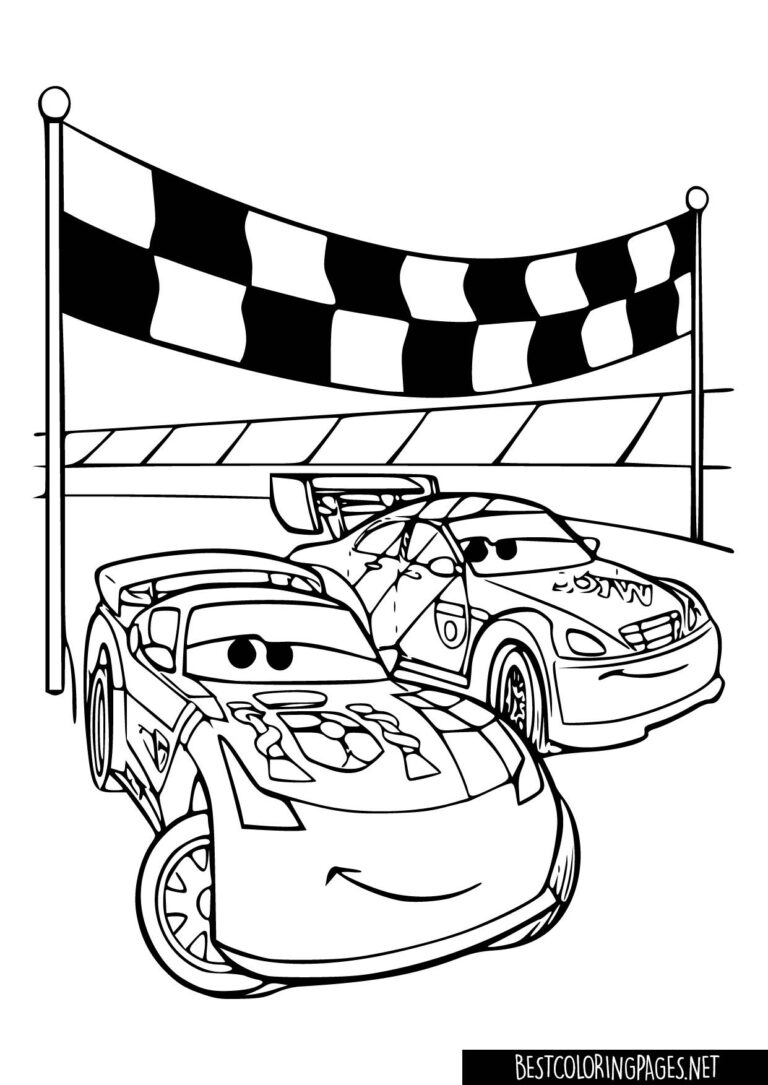 Cars Finish Race Coloring Pages