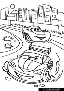Cars free printable coloring page