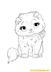 Cat colouring page