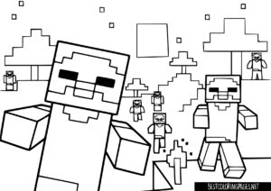 Coloring Page Minecraft Zombies