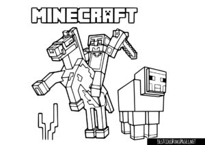 Coloring Page Minecraft for kids