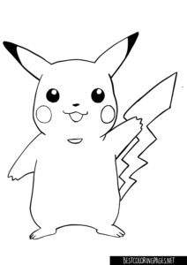 Coloring Page Pikachu. Pokemon coloring page.