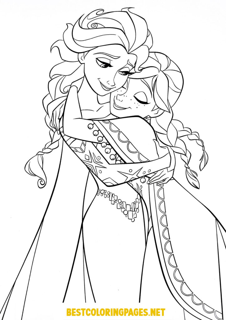 Coloring Pages Anna and Elsa
