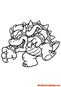 Coloring Pages Mario Bowser