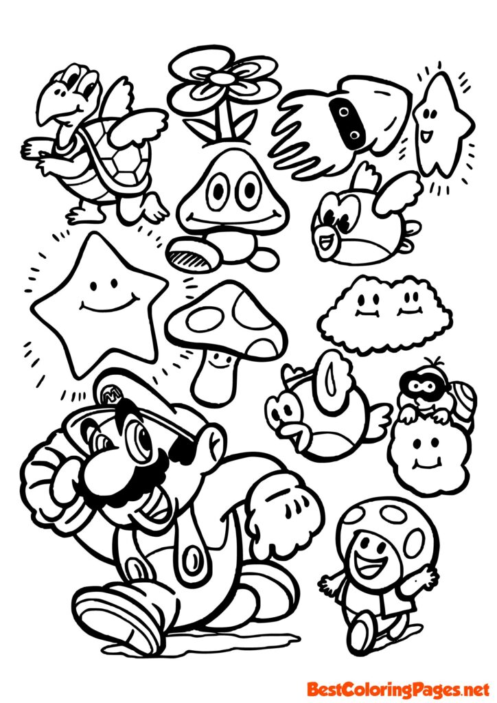 Coloring Pages Mario for Print