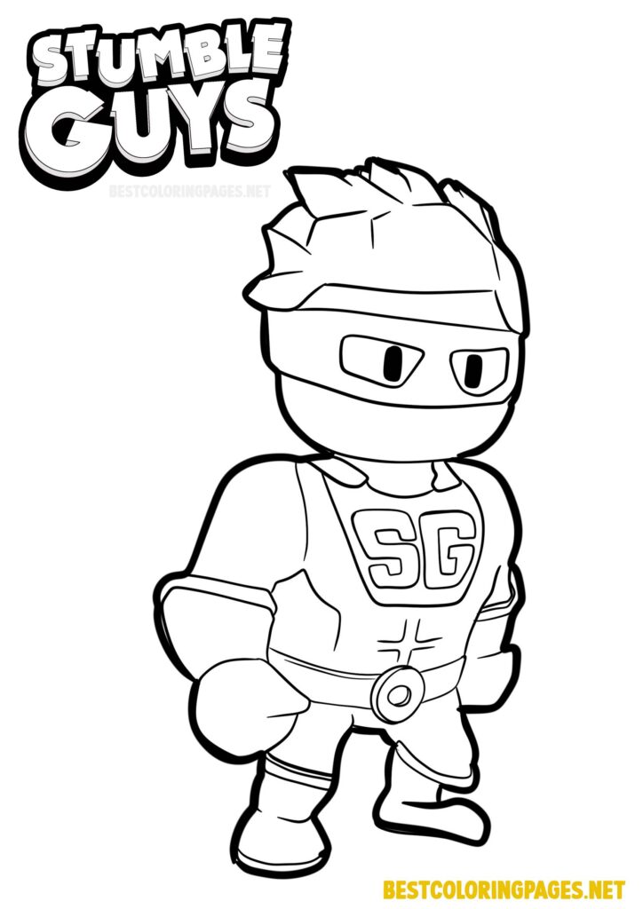 Coloring Pages Stumble Guys Super Guy