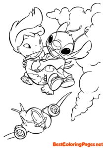 Coloring page Lilo and Stitch