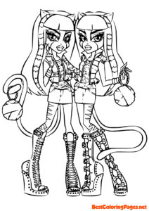 Coloring pages Monster High Twins