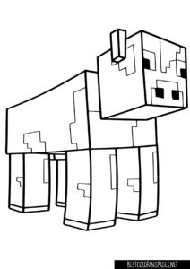 Cow Minecraft Coloring Page