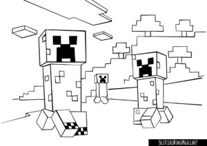 Creepers Coloring Page Minecraft