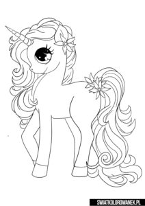 Cute Unicorn Coloring Page for kids