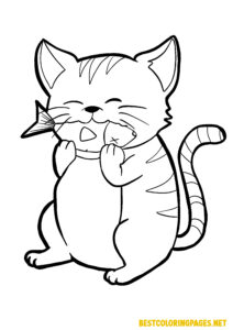 Cutte kitty coloring page free
