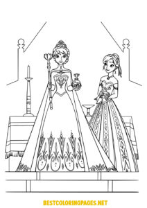 Elsa And Anna Frozen Coloring Pages