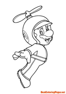 Flying Super Mario coloring page