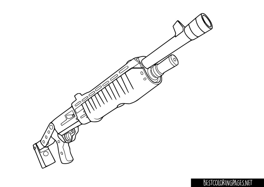 Fortnite Pump Shotgun coloring page