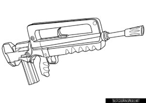 Fortnite rifle Famas coloring pages