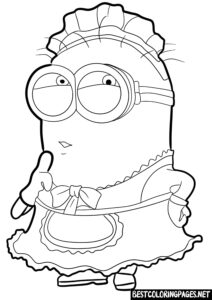 Free Coloring Page Minions for kids