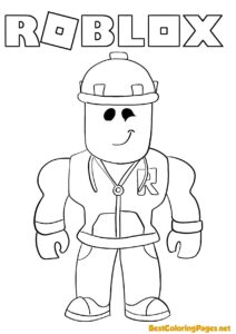 Free coloring page Roblox for kids. Roblox Character.