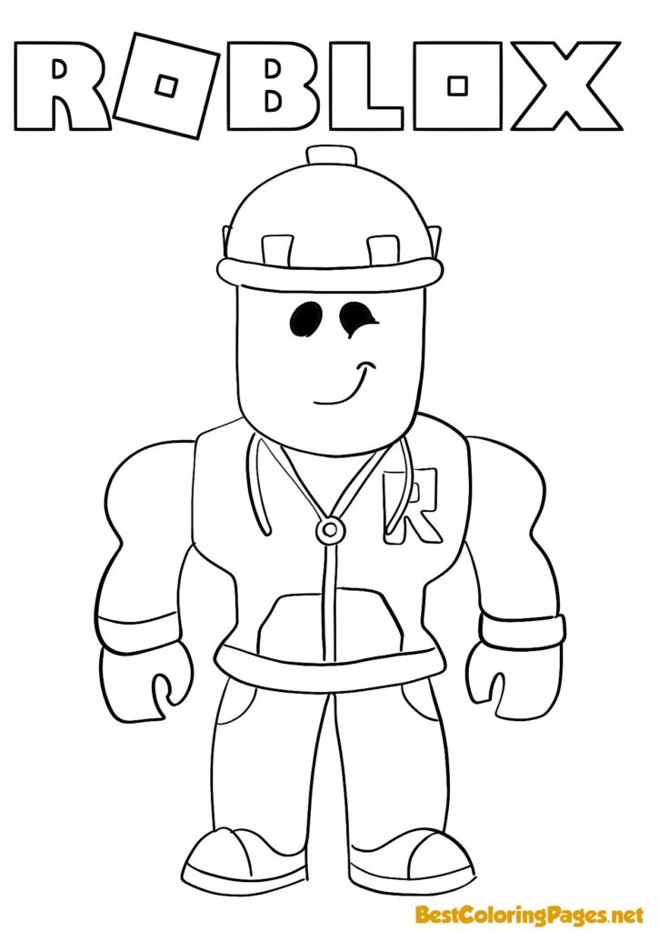 Free coloring page Roblox for kids. Roblox Character.