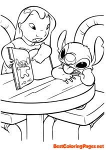 Free printable Lilo and Stitch coloring page