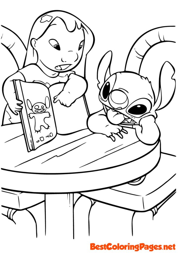 Free printable Lilo and Stitch coloring page
