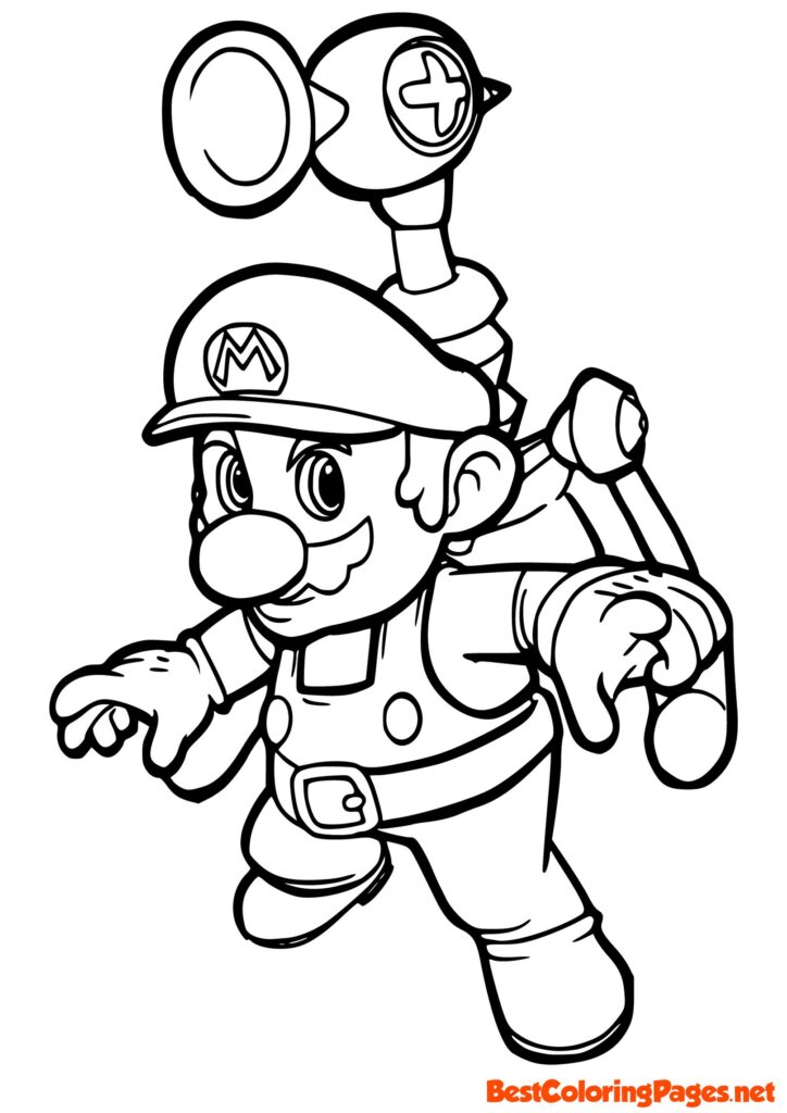 Free printable Mario Coloring Page