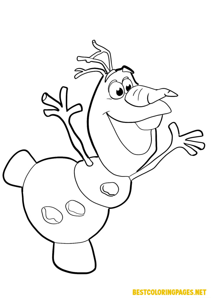 Free printable Olaf from Frozen Coloring Pages