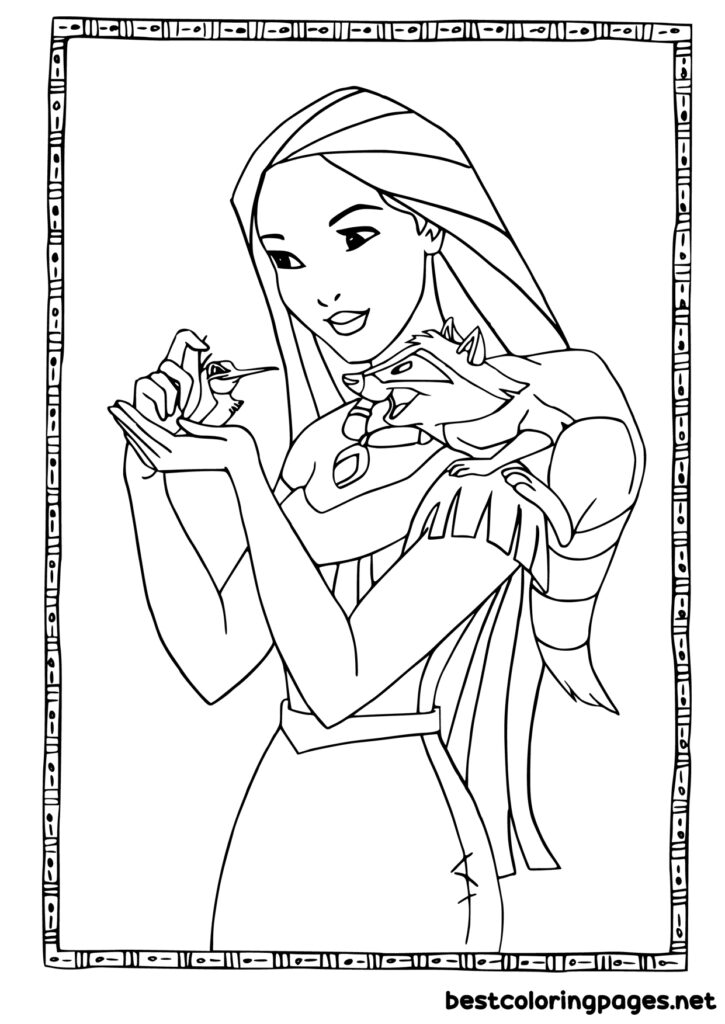 Free printable Pocahontas coloring pages