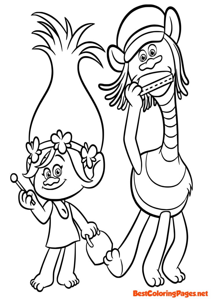 Free printable Trolls Coloring Pages