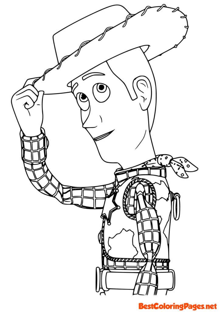 Free printable Woody coloring page