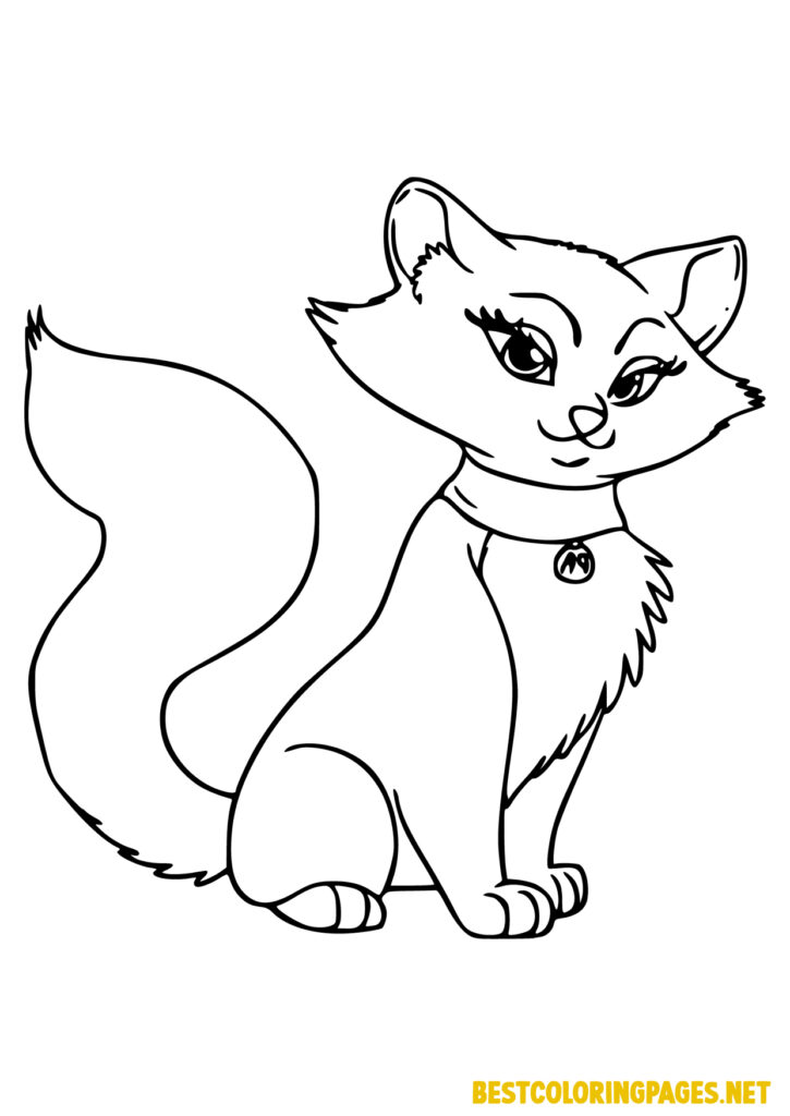 Free printable cat colouring page