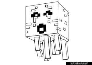 Ghast Minecraft Coloring Page