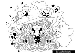 Halloween free printable coloring page for kids