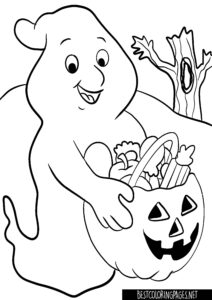 Happy Ghost Coloring Pages